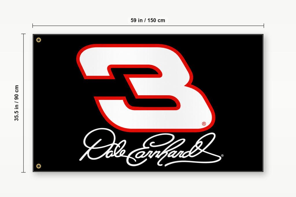 NASCAR Dale Earnhardt #3 Car Racing Fans Logo Flag Banner 3x5 Ft Garage Man Cave