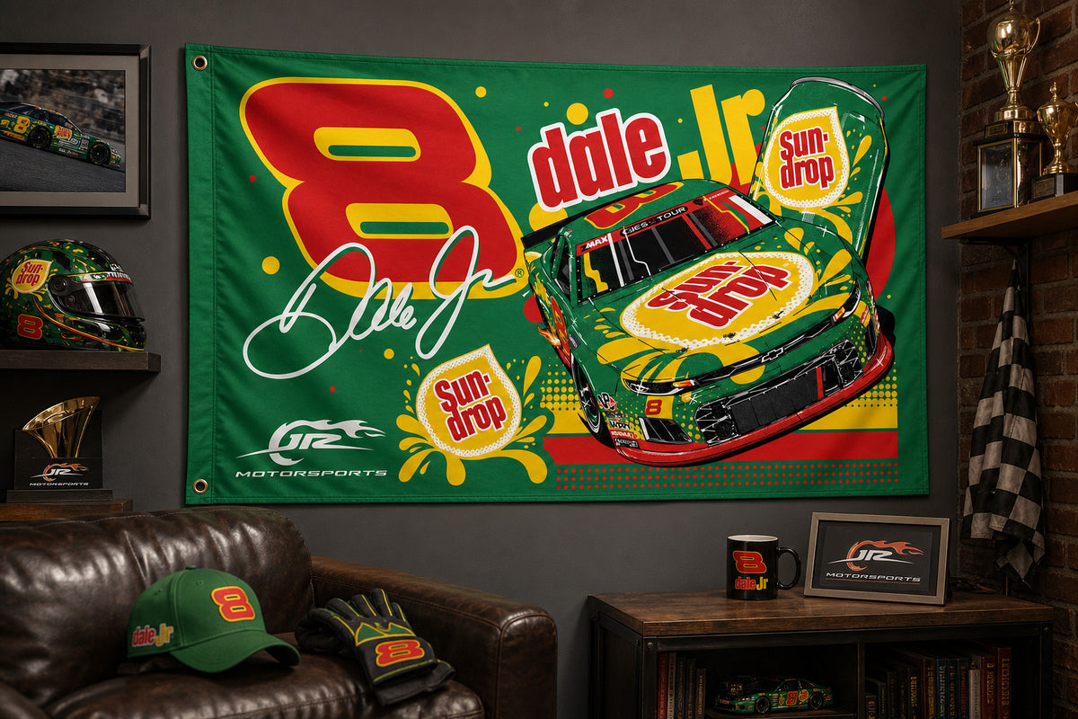NASCAR Dale Earnhardt Jr. #8 Car Racing Fans Logo Flag Banner 3x5 Ft Garage Wall
