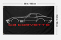Chevrolet Corvette C3 Fans Logo Flag Banner 3x5 Ft Garage Man Cave Wall