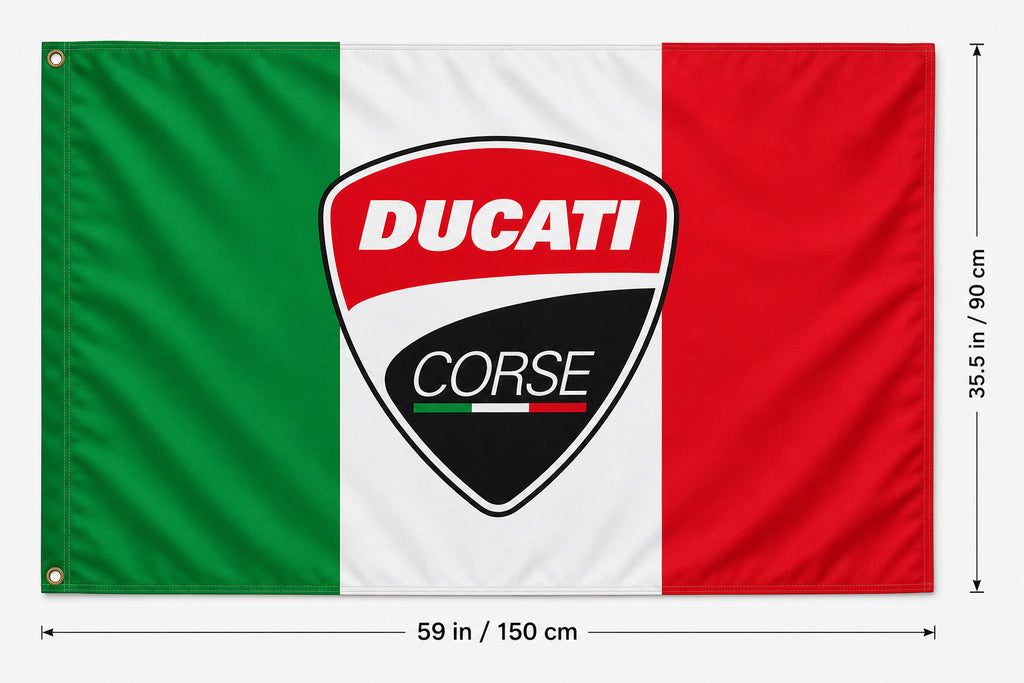 Ducati Corse Racing Flag Banner 3x5 Ft Motorcycle Man Cave Garage Wall Decor