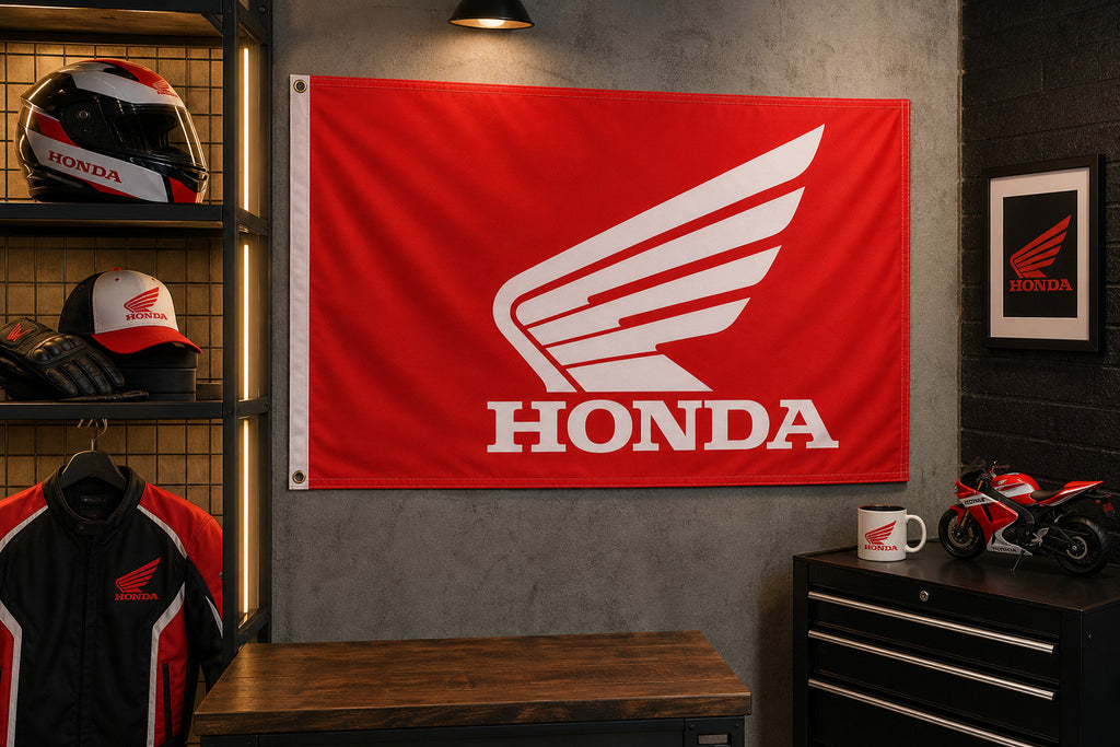 Honda Motorcycle Car Racing Fans Logo Flag Banner 3x5 Ft Garage Man Cave Wall
