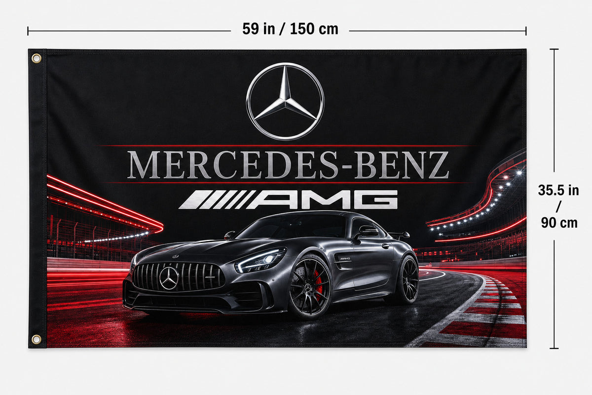 Mercedes-Benz AMG Speedway Flag Banner 3x5 Ft Garage Man Cave Wall Decor