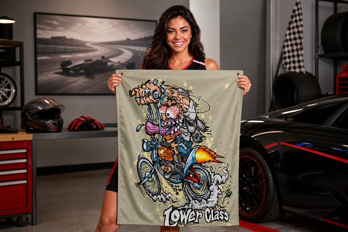 Rat Fink Retro Flag Banner 3x5 Ft vertical Motorcycle Man Cave Garage Wall Decor