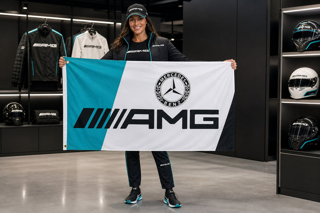Mercedes-AMG Fans Logo Flag Banner 3x5 Ft Garage Man Cave Wall