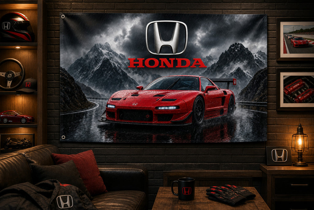 Honda Logo NSX GT2 Racing Car Flag Banner 3x5 Ft Garage Man Cave Wall Decor
