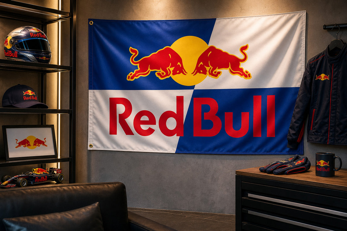 Red Bull Formula 1 F1 Fans Logo Flag Banner 3x5 Ft Garage Man Cave Wall Honda