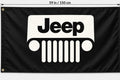 Jeep Black Logo Flag Banner 3x5 ft Garage Wall Decor Man Cave