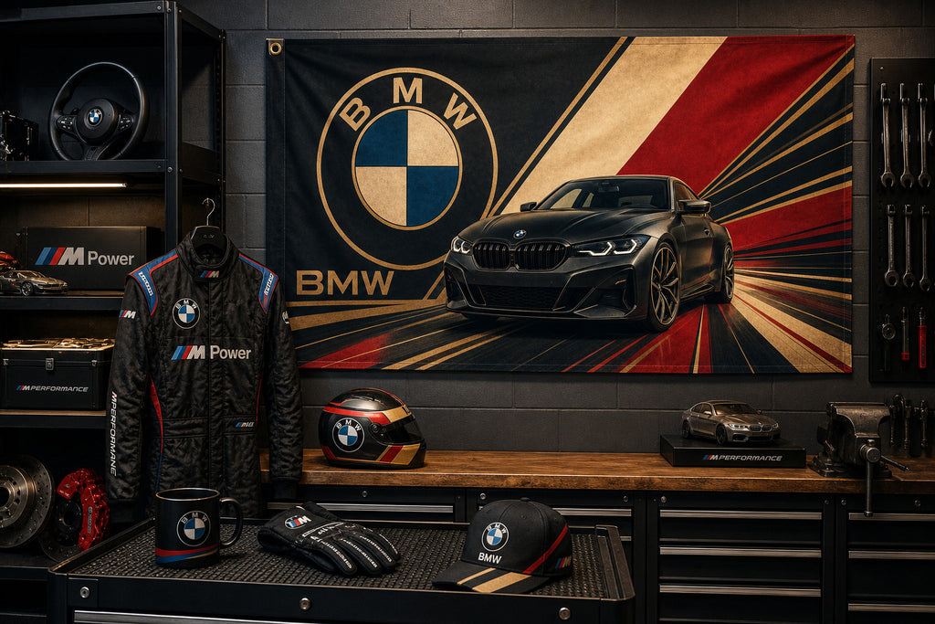 BMW Luxury Car Logo Flag Banner 3x5 Ft Garage Man Cave Wall Decor