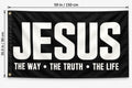 Religious Jesus The Way Truth Life Logo Flag Banner 3x5 Ft Room Church Decor
