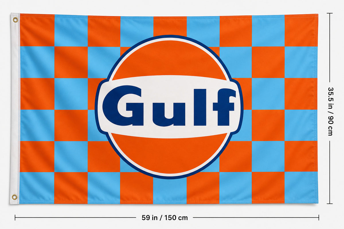 Gulf Racing Flag Banner Porsche 911 3x5 Ft Garage Wall Decor 914 930