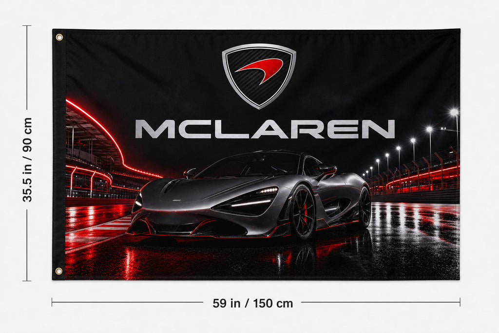 McLaren Racing Logo Flag Banner 3x5 Ft Garage Man Cave Wall Decor