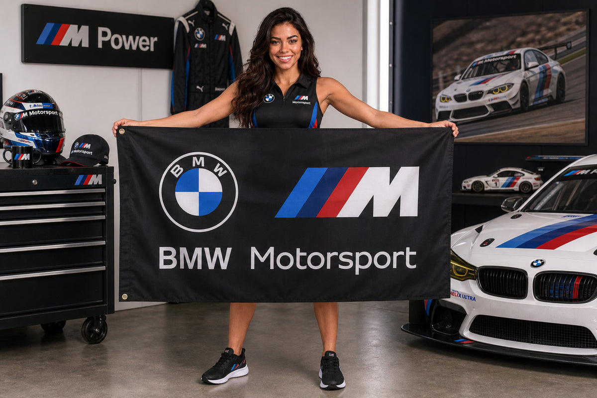 BMW Black Flag Banner 3x5 Ft Motorsport Man Cave Garage Wall Decor