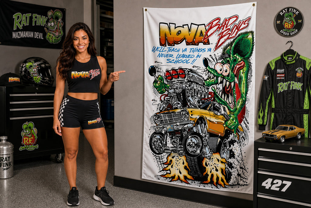 Rat Fink Flag Banner 3x5 Ft Vertical Garage Wall Decor Bad Boys Chevy Chevrolet