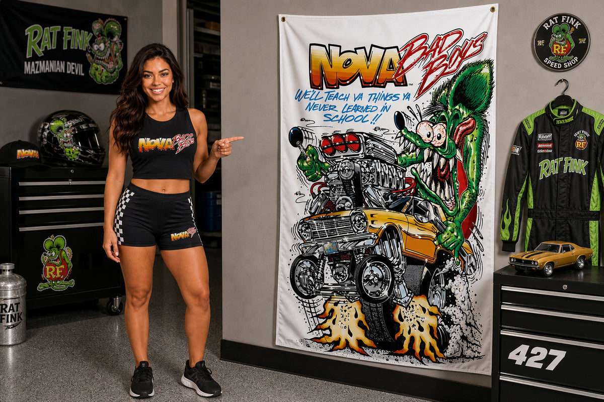 Rat Fink Flag Banner 3x5 Ft Vertical Garage Wall Decor Bad Boys Chevy Chevrolet