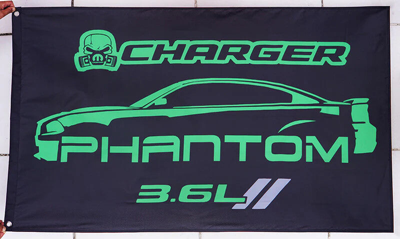 NEW Dodge Phantom Charger R/T flag racing Man Cave Sign banner