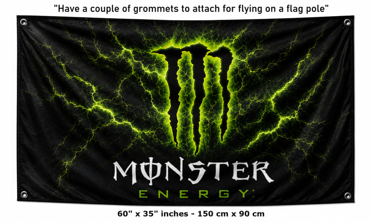 NEW Monster Energy Drink Rays 3x5 Ft Flag Banner Gym Man Cave Decor