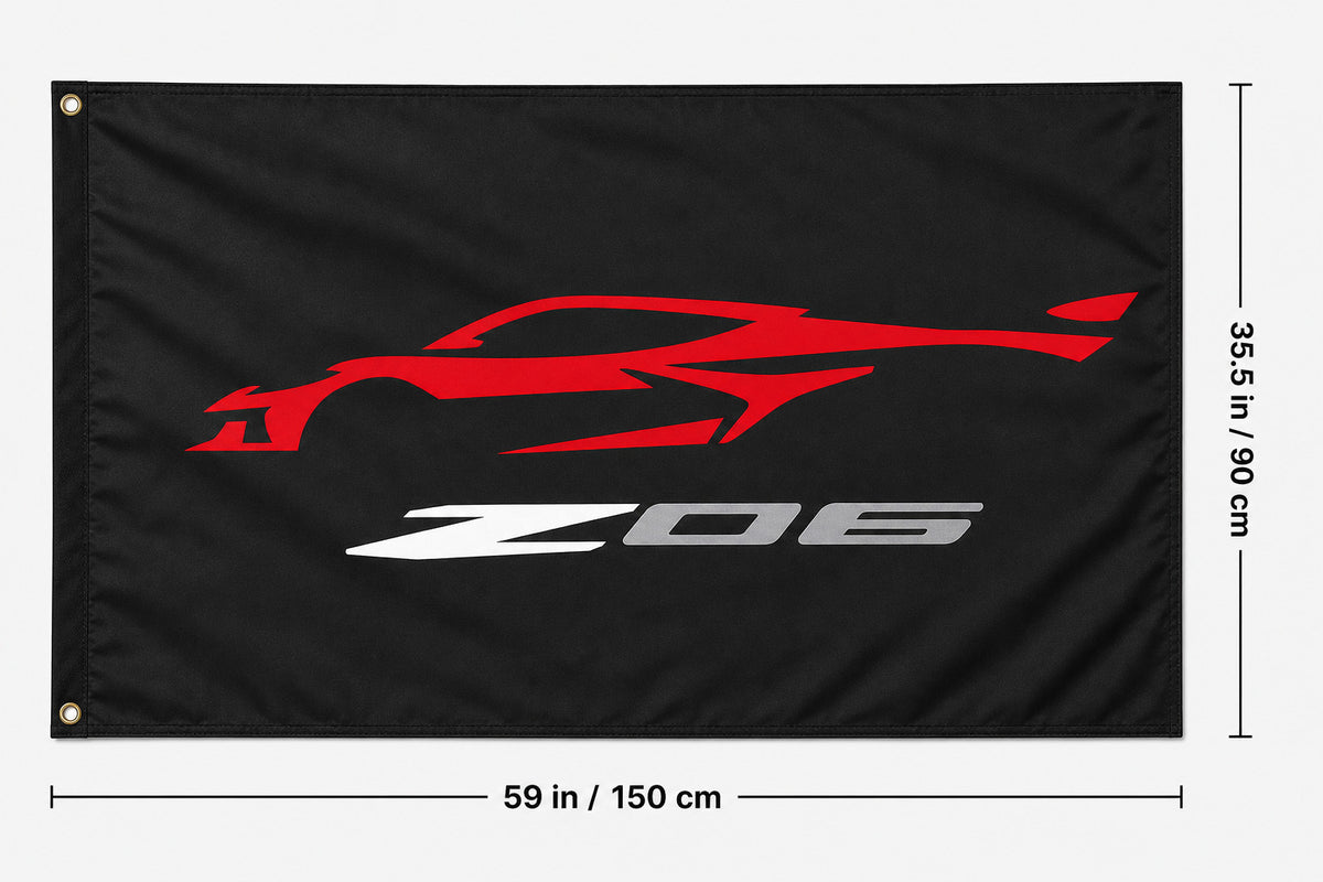 Chevrolet Corvette  Z06 fans Logo Flag Banner 3x5 Ft Garage Man Cave Wall