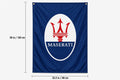 Maserati Automotive Flag Banner 3x5 Ft Vertical Garage Wall Decor Ghibli Levante