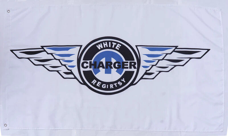 NEW Dodge white Charger R/T flag car racing Man Cave Sign banner