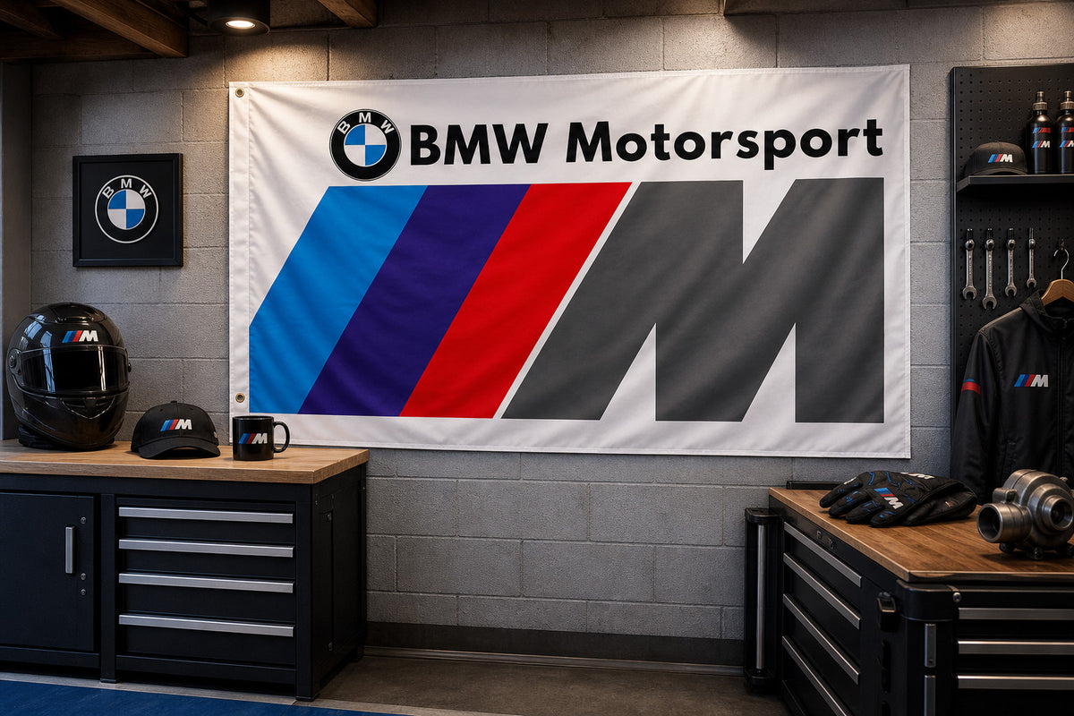 NEW BMW FLAG BANNER SIGN WHITE MOTORSPORT POWER 3x5 FEET M M6 M3