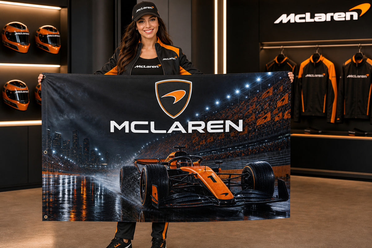 McLaren F1 Racing Lando Logo Flag Banner 3x5 Ft Garage Man Cave Wall Decor