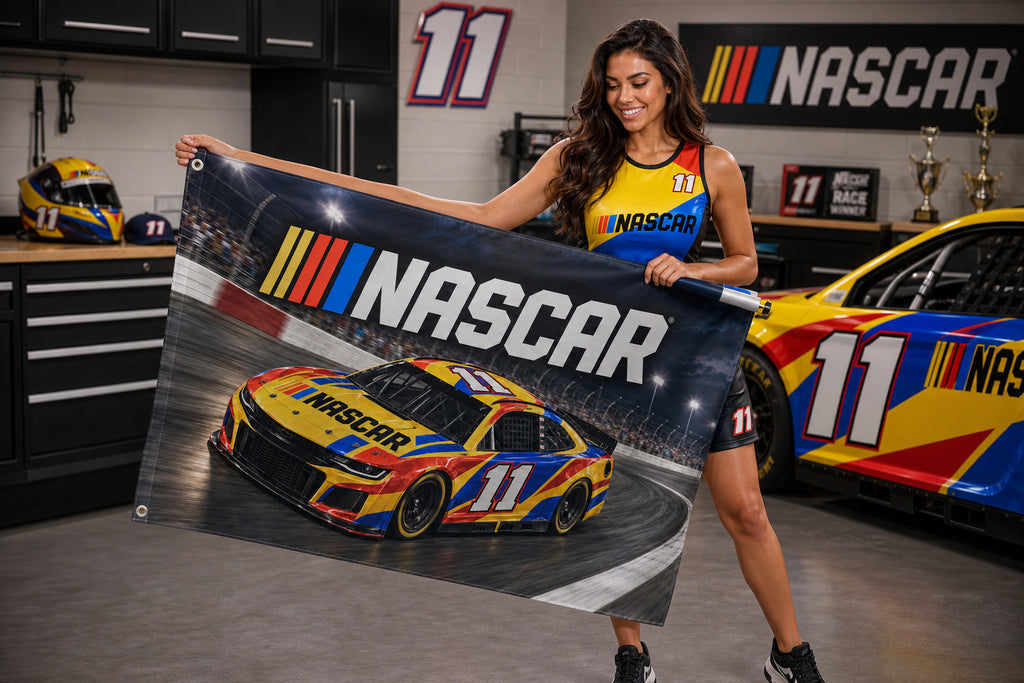 NASCAR car racing Logo Flag Banner 3x5 Ft Garage Man Cave Wall Decor