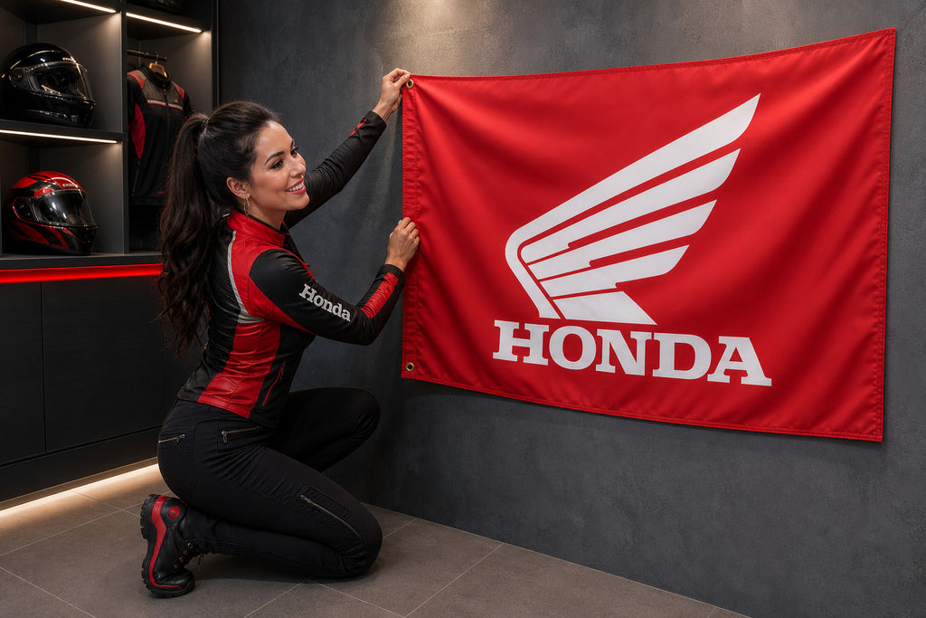 Honda Motorcycle Car Racing Fans Logo Flag Banner 3x5 Ft Garage Man Cave Wall