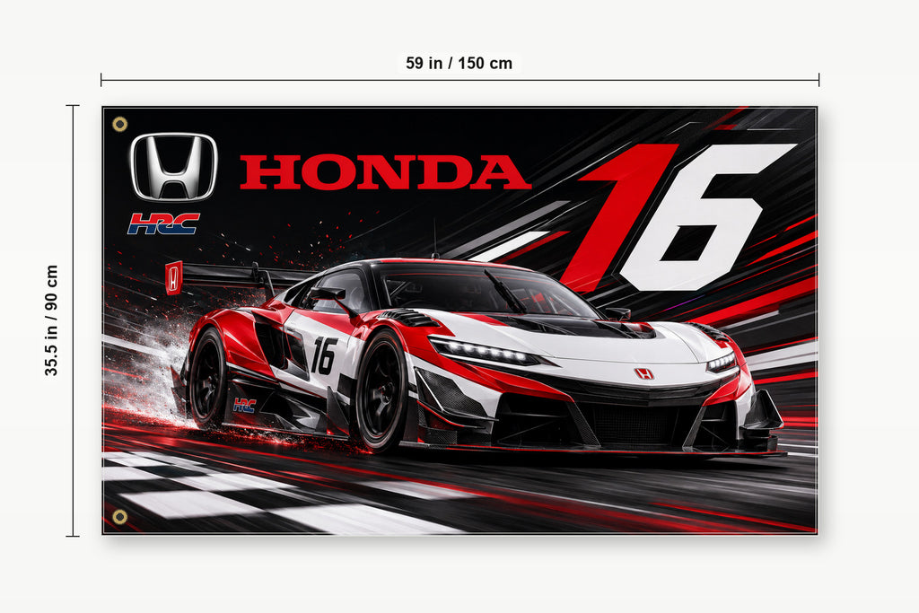 Honda Racing HRC Prelude-GT Logo Flag Banner 3x5 Ft Garage Man Cave Wall Decor