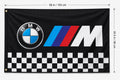 BMW M Power Flag Man Cave Checkered Banner 3x5 Ft Garage Wall Decor