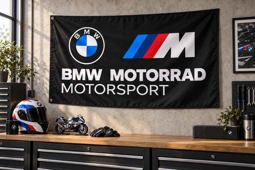 BMW Motorrad Flag Banner 3x5 Ft Motorsport Man Cave Garage Wall Decor