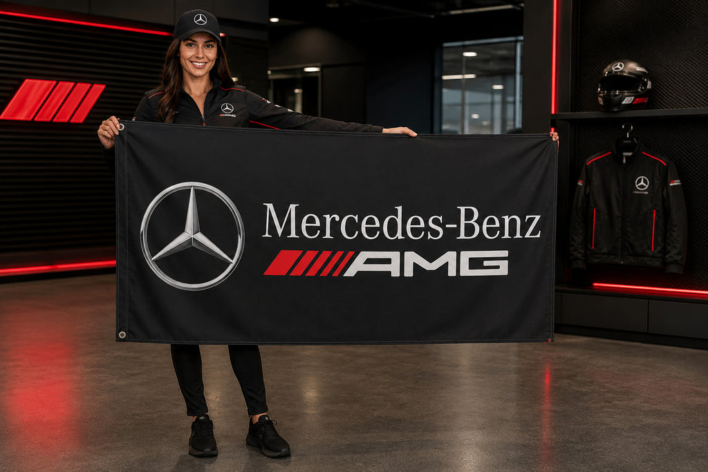 Mercedes-AMG 3X5FT Fans Logo Flag Banner 3x5 Ft Garage Man Cave Wall