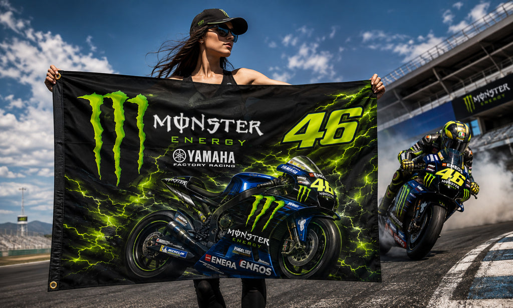 Monster Energy Motorcycle Yamaha MotoGP 46 Racing Flag Banner 3x5 Ft