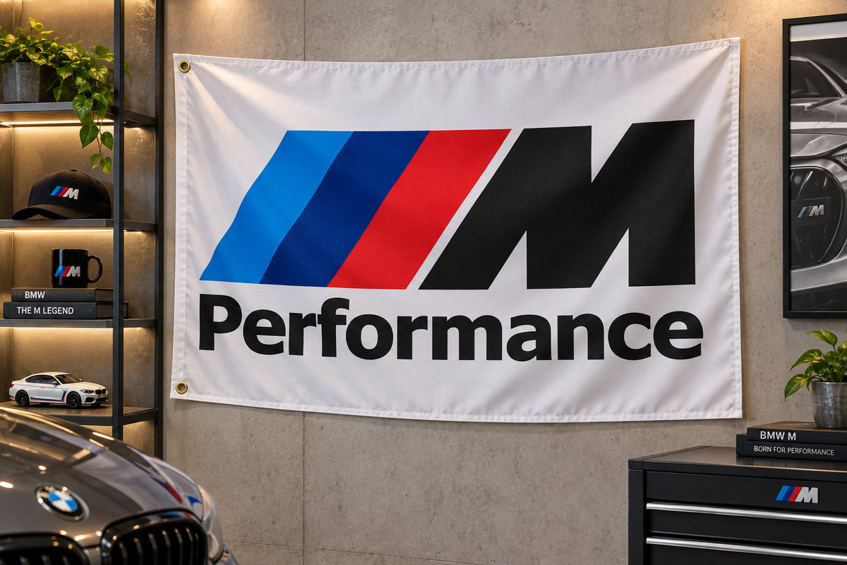 BMW M Performance Flag Banner 3x5 Ft Garage Wall Decor Man Cave