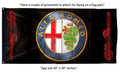 NEW ALFA ROMEO LOGO BLACK FLAG BANNER SIGN 3X5 FEET MITO BRERA