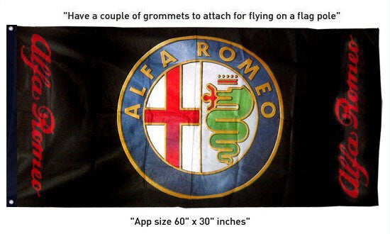 NEW ALFA ROMEO LOGO BLACK FLAG BANNER SIGN 3X5 FEET MITO BRERA