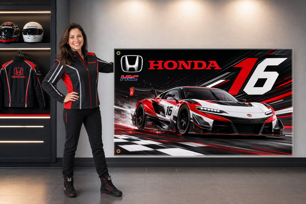 Honda Racing HRC Prelude-GT Logo Flag Banner 3x5 Ft Garage Man Cave Wall Decor