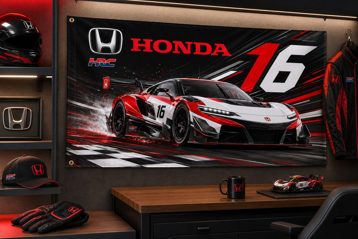 Honda Racing HRC Prelude-GT Logo Flag Banner 3x5 Ft Garage Man Cave Wall Decor