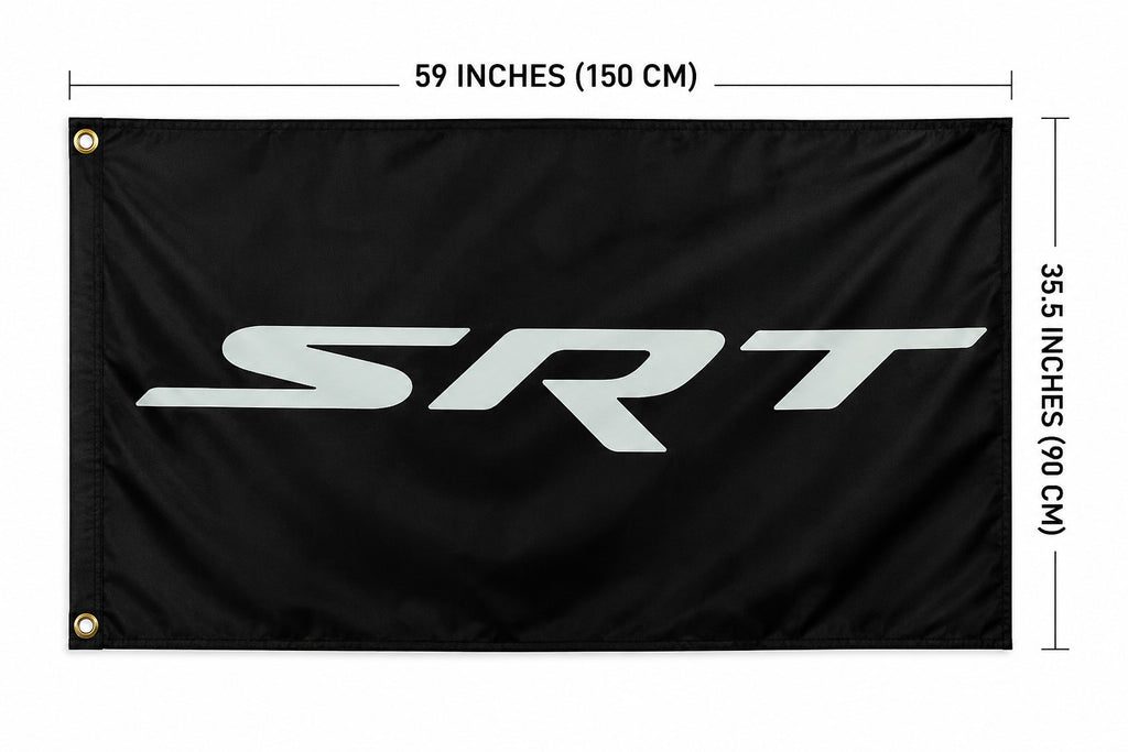 Big NEW SRT Hellcat Flag 3 x 5 Banner Man Cave Sign Dodge Viper demon