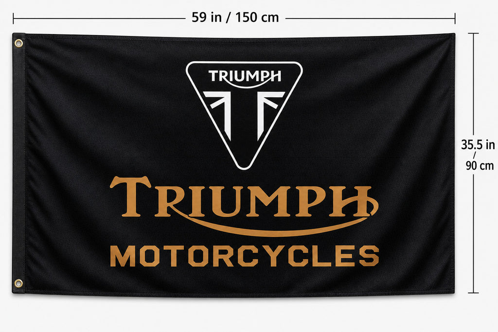 Triumph Motorcycles Man Cave Flag Banner 3x5 Ft Garage Wall Decor
