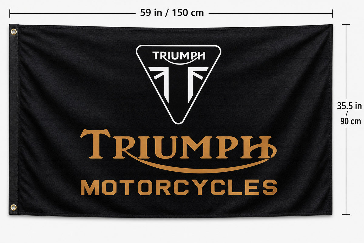 Triumph Motorcycles Man Cave Flag Banner 3x5 Ft Garage Wall Decor