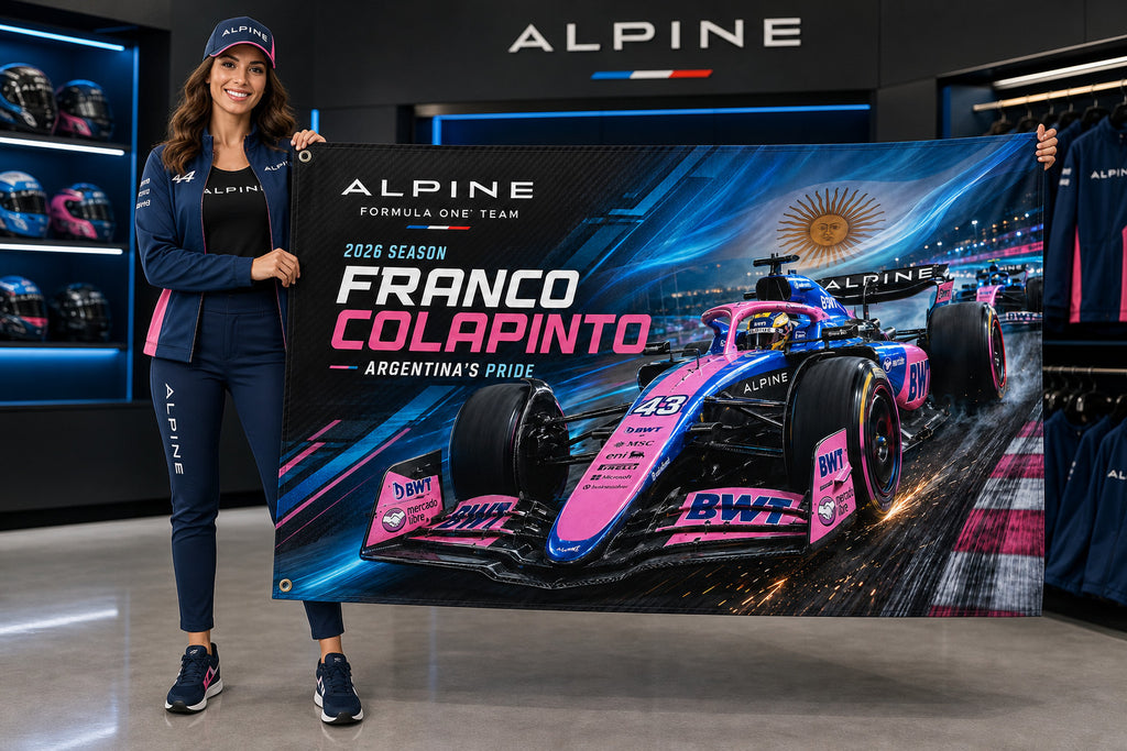 Alpine Franco Colapinto 43 Logo Flag Banner 3x5 Ft Wall Decor