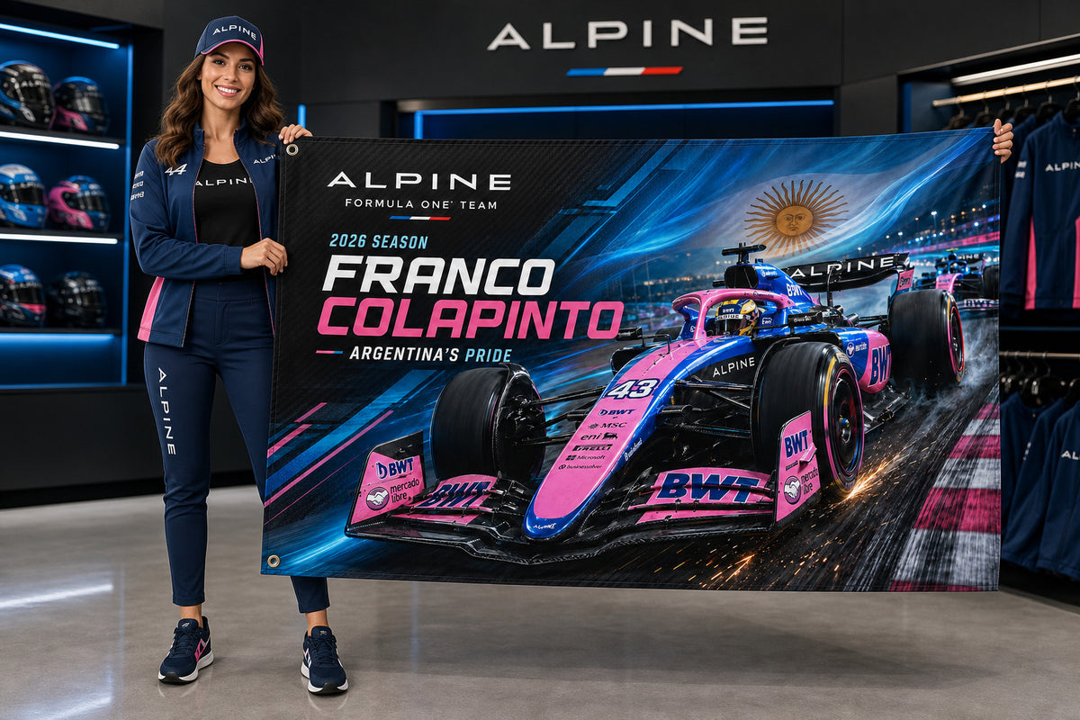 Alpine Franco Colapinto 43 Logo Flag Banner 3x5 Ft Wall Decor