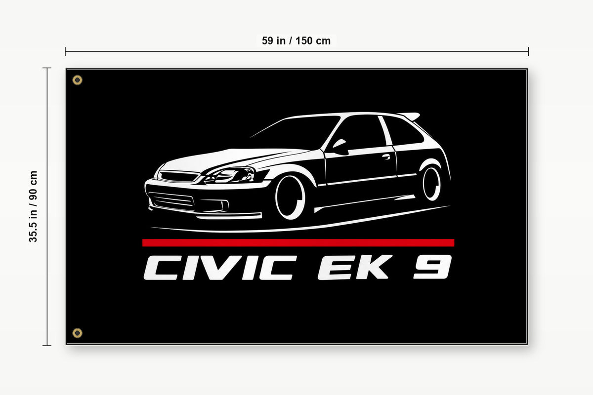 Honda Civic EK9 type R Fans Logo Flag Banner 3x5 Ft Garage Man Cave Wall JDM