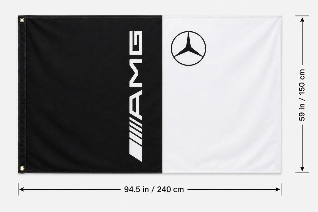 Mercedes-AMG Fans Logo Flag Banner Multiple Sizes Garage Man Cave Wall