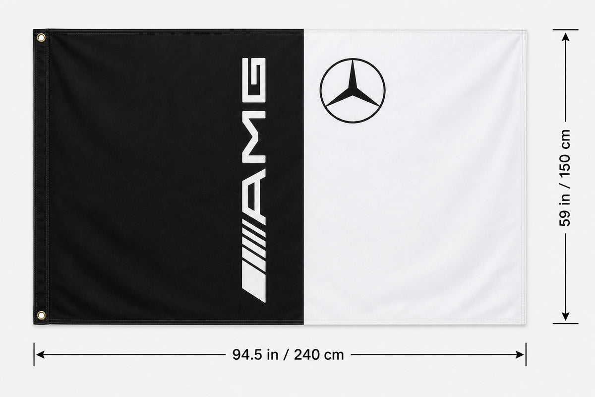 Mercedes-AMG Fans Logo Flag Banner Multiple Sizes Garage Man Cave Wall