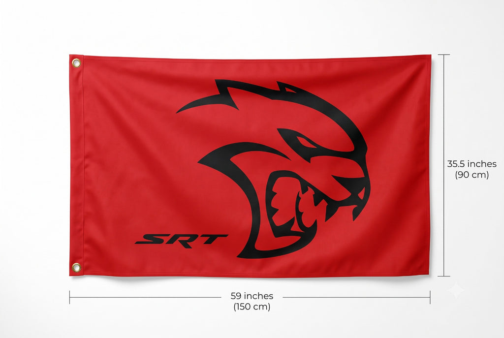 NEW SRT Hellcat RED Flag 3 x 5 Banner Man Cave Sign Dodge hemi 7 charger