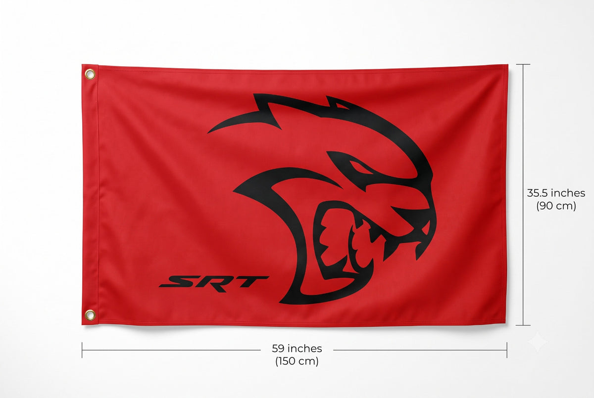 NEW SRT Hellcat RED Flag 3 x 5 Banner Man Cave Sign Dodge hemi 7 charger