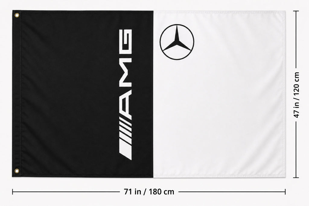 Mercedes-AMG Fans Logo Flag Banner Multiple Sizes Garage Man Cave Wall