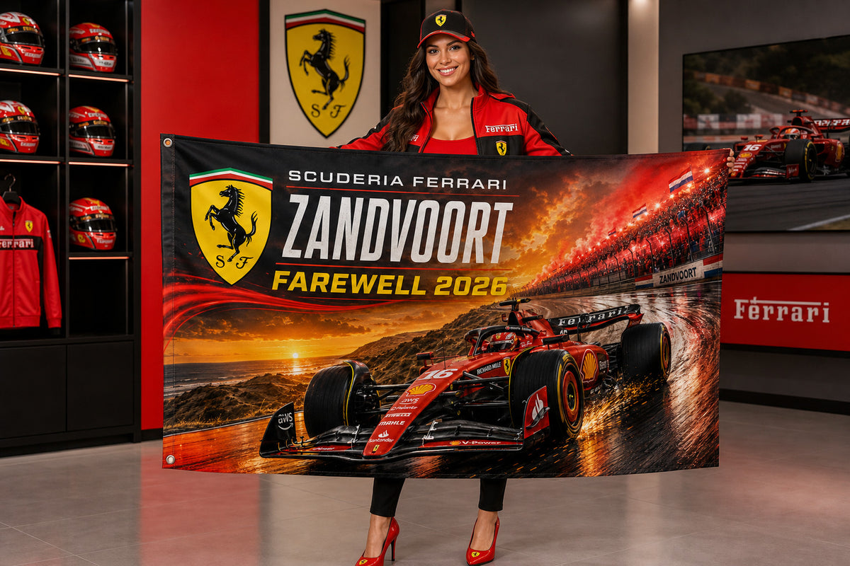 Ferrari F1 Zandvoort Farewell Logo Flag Banner 3x5 Ft Garage Man Cave Wall Decor