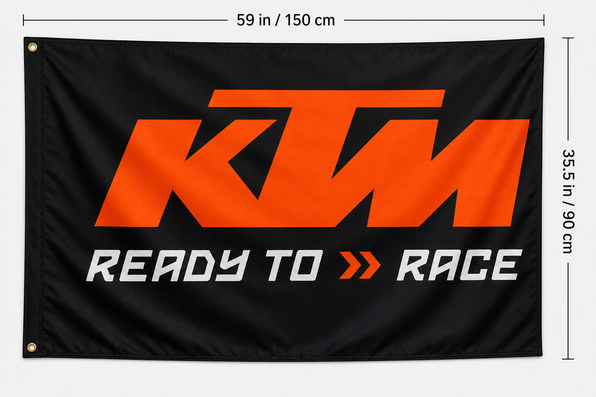 KTM Ready To Race Motorcycle Flag Banner 3x5 Ft Garage Wall Decor